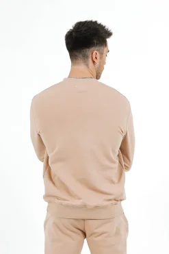 Sweatshirt Soft Logo Brode Beige Clair