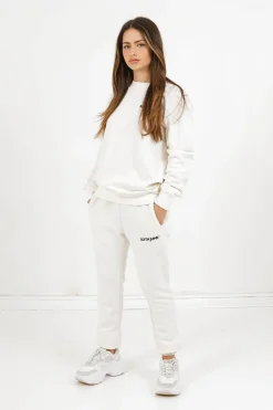 Sweatshirt Soft Logo Brode Blanc