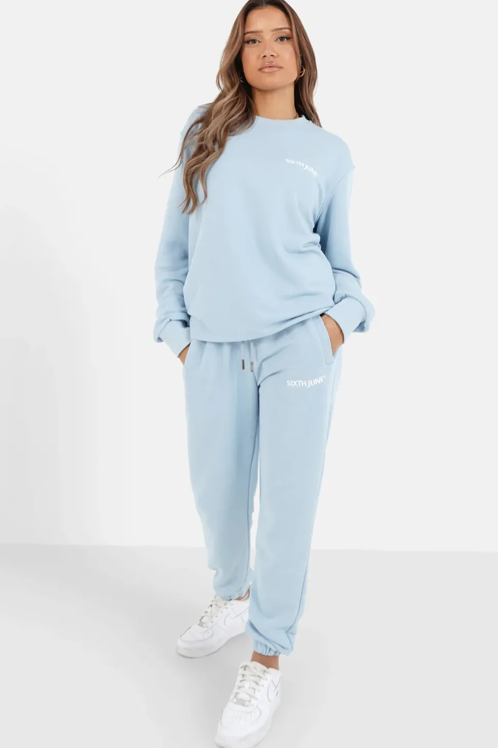 Sweatshirt Soft Logo Brode Bleu