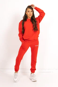 Sweatshirt Soft Logo Brode Rouge