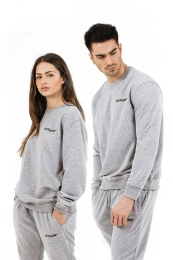 Sweatshirt Soft Logo Brode Gris