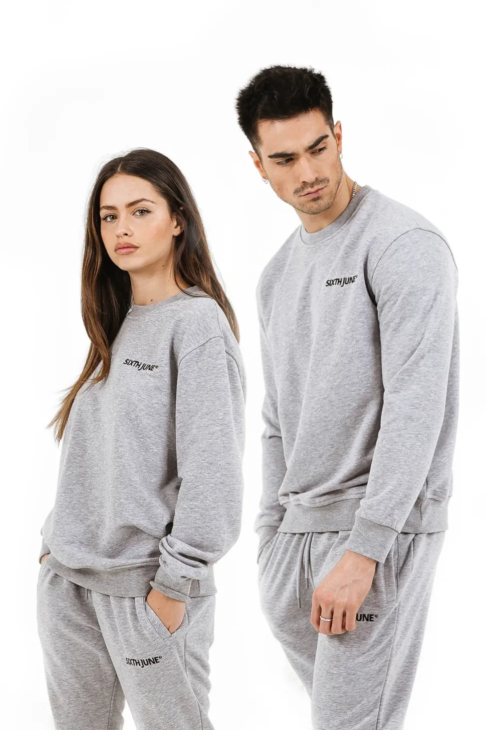 Sweatshirt Soft Logo Brode Gris