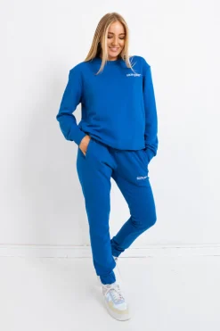 Sweatshirt Soft Logo Brode Bleu Fonce