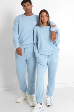 Sweatshirt Soft Logo Brode Bleu