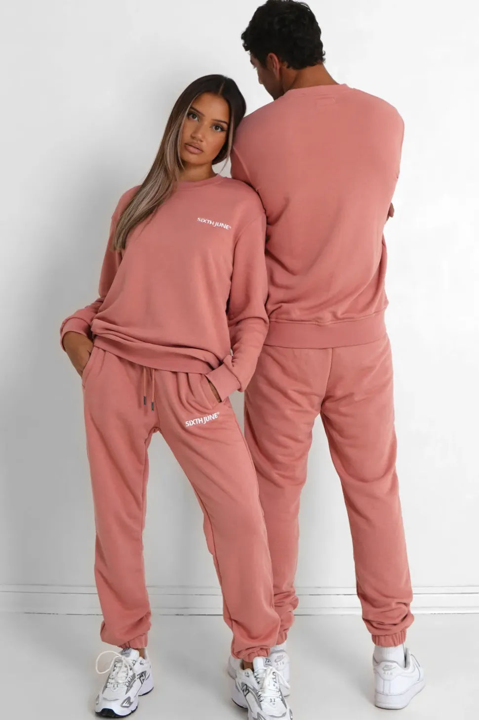 Sweatshirt Soft Logo Brode Rose Clair