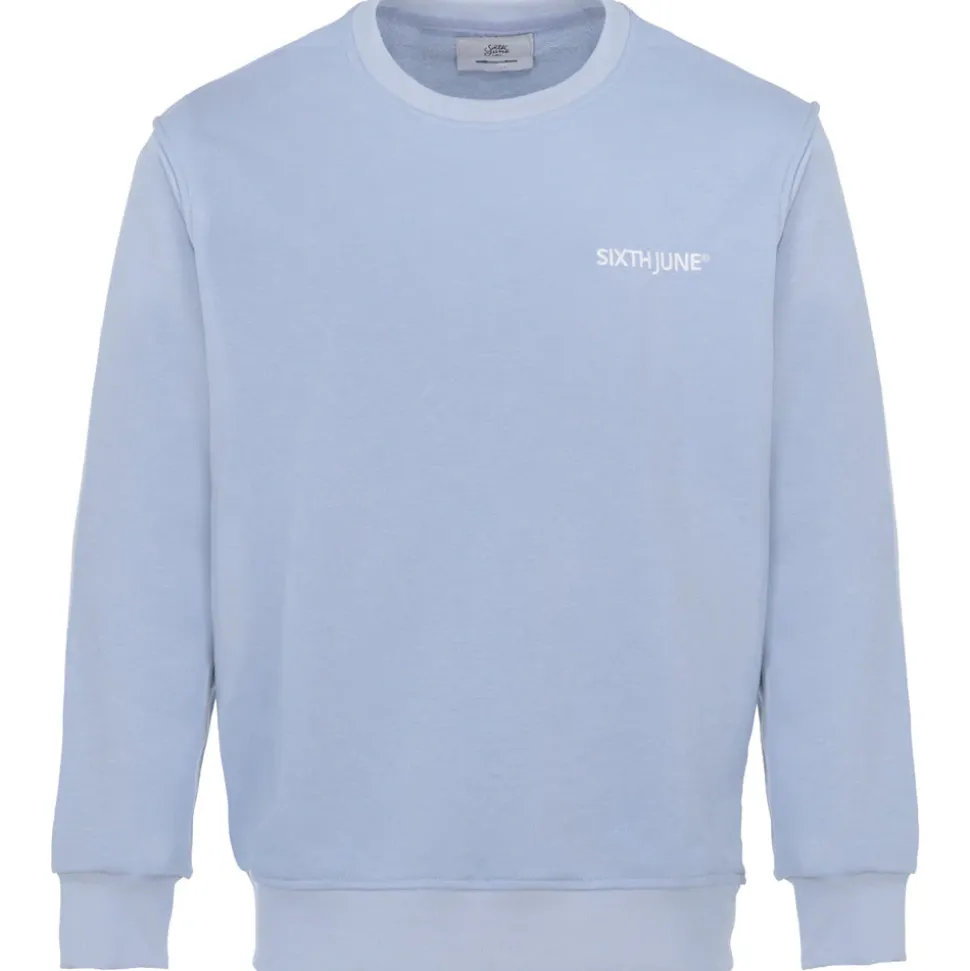 Sweatshirt Soft Logo Brode Bleu