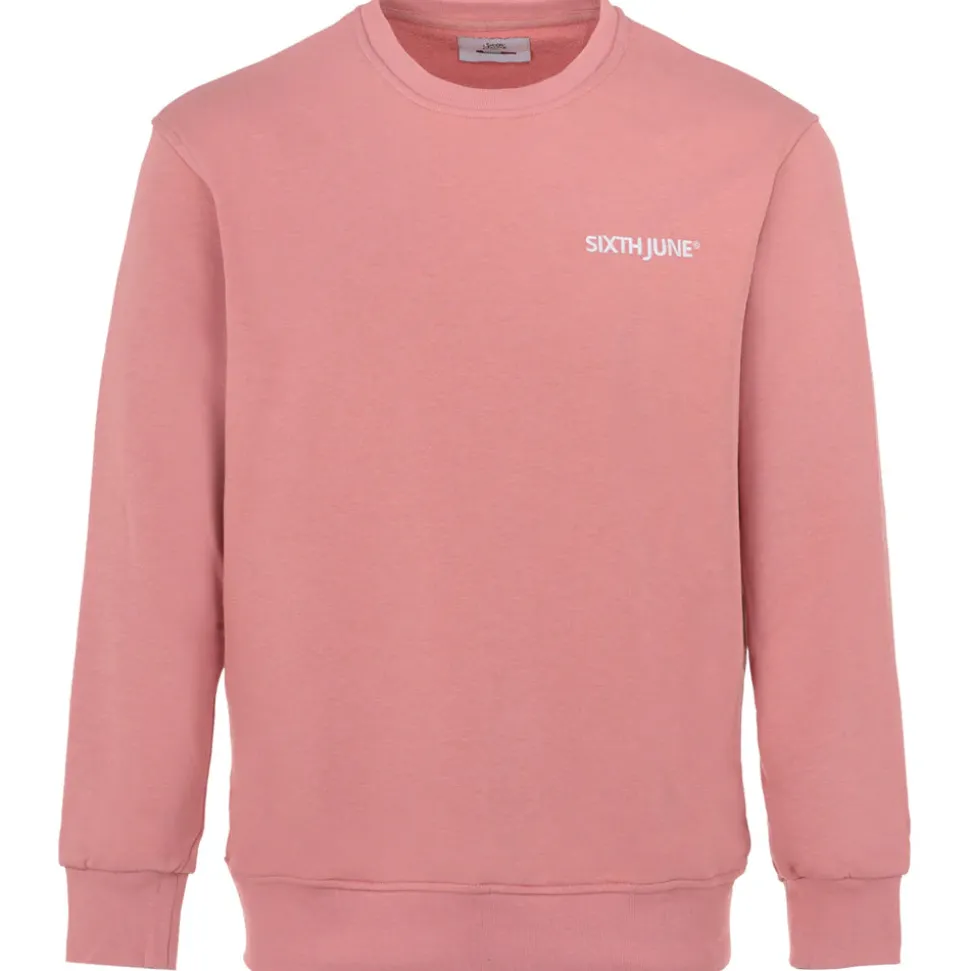 Sweatshirt Soft Logo Brode Rose Clair