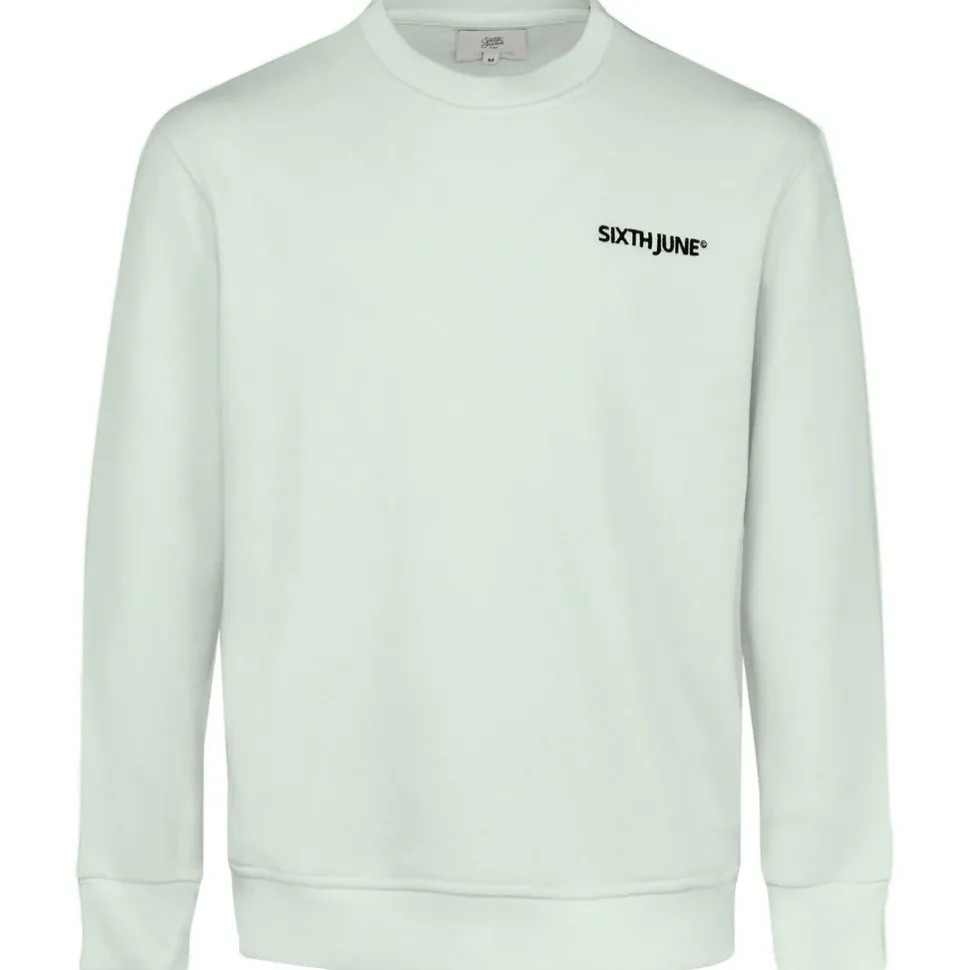 Sweatshirt Soft Logo Brode Vert Clair