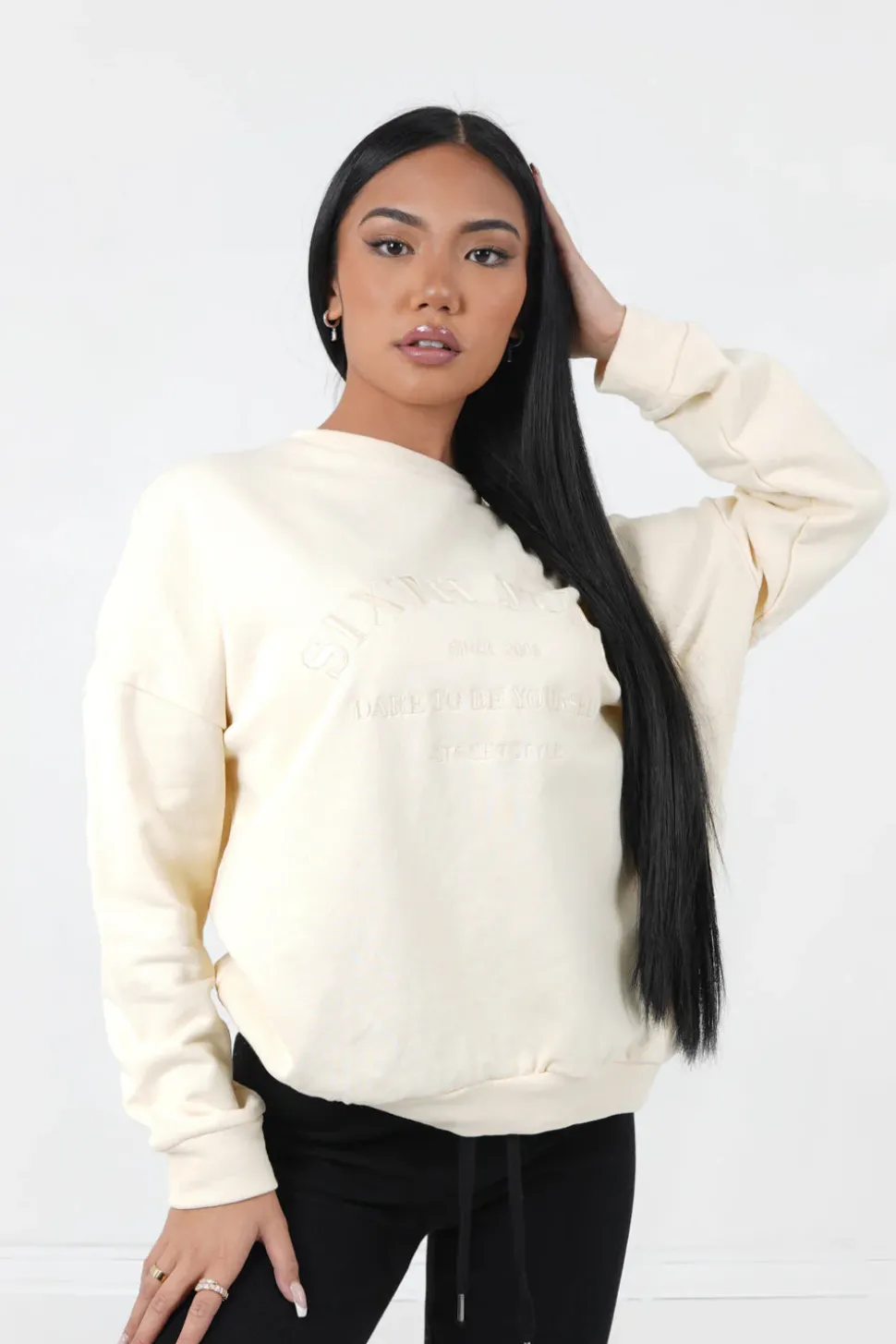Sweatshirt Ton Sur Ton Jaune Clair
