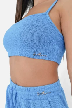 Top Bretelles Bijou Cotele Bleu