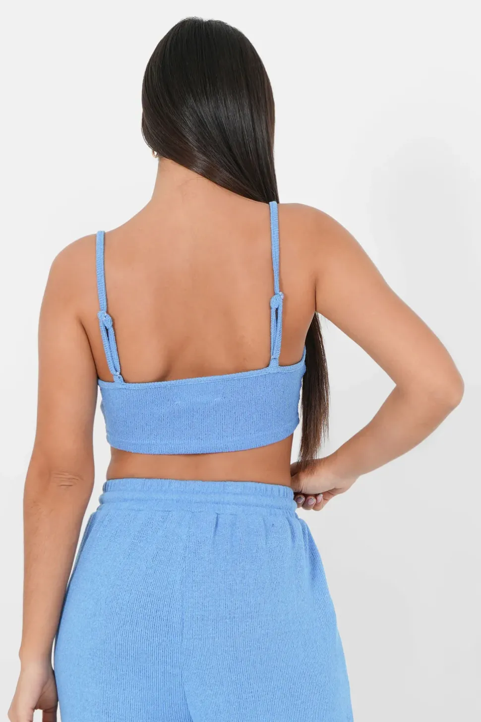 Top Bretelles Bijou Cotele Bleu