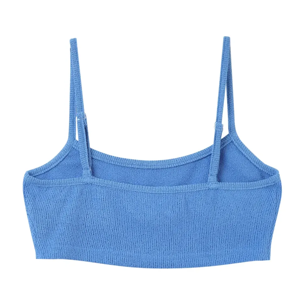 Top Bretelles Bijou Cotele Bleu