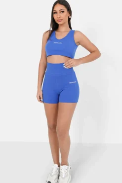 Top Col V Court Cotele Bleu Fonce