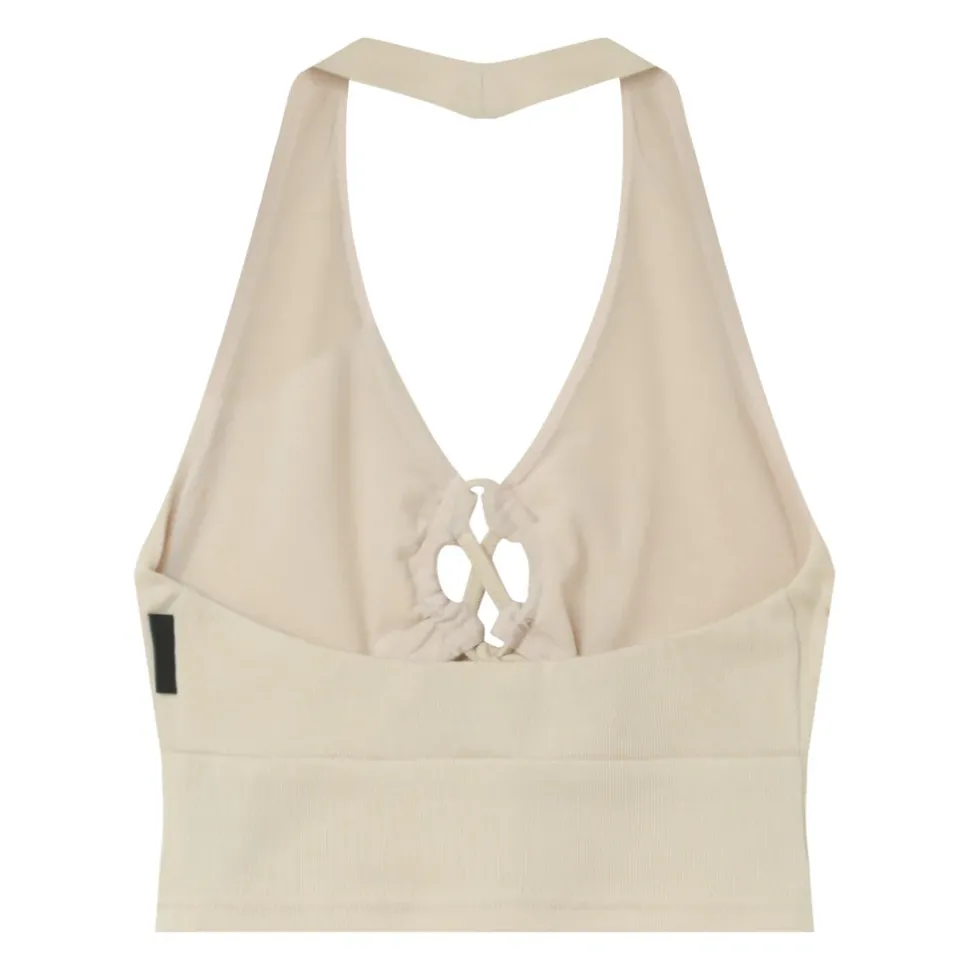 Top Cordons Dos Nu Beige