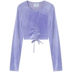 Top Cordons Velours Cotele Violet