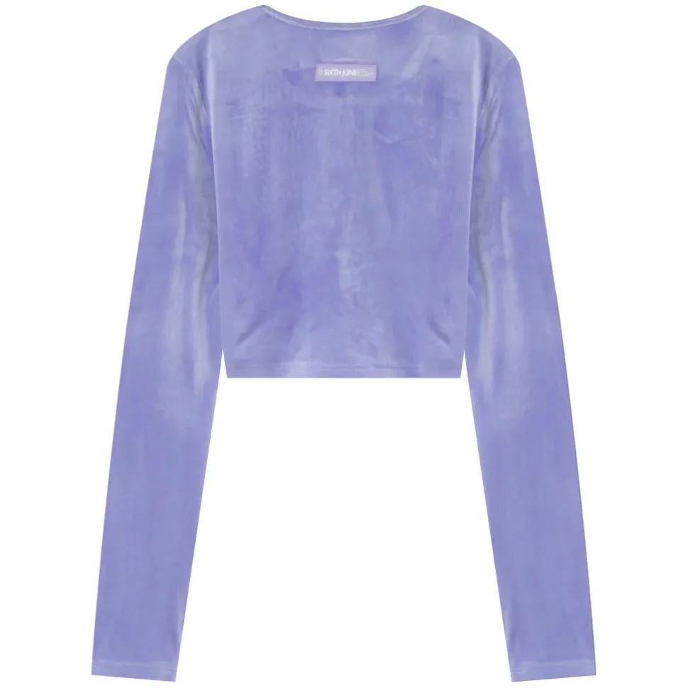Top Cordons Velours Cotele Violet