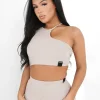 Top Cotele Asymetrique Beige
