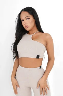 Top Cotele Asymetrique Beige