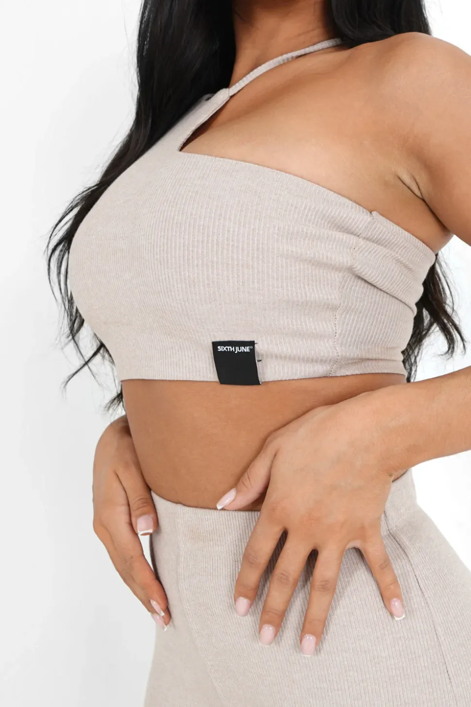 Top Cotele Asymetrique Beige