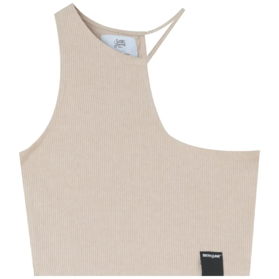Top Cotele Asymetrique Beige