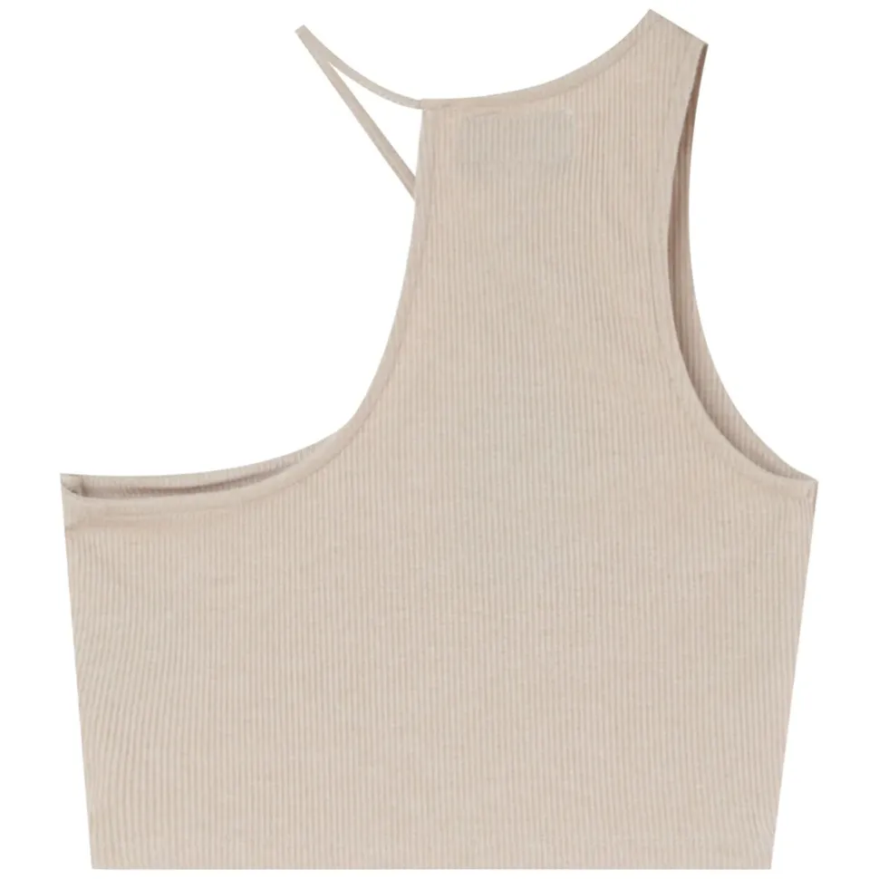 Top Cotele Asymetrique Beige