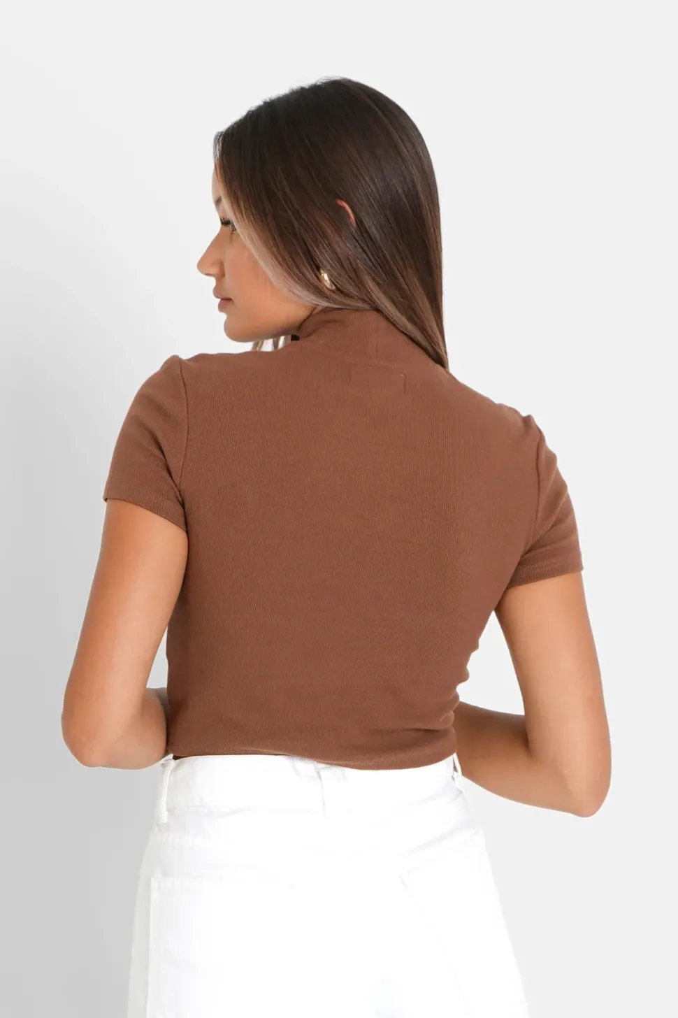 Top Court Corset Transparent Marron Clair