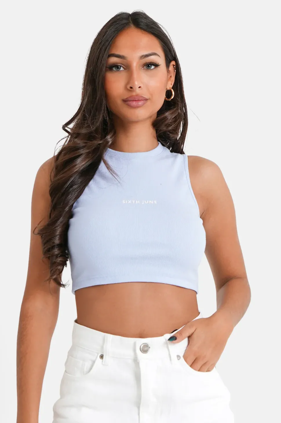 Top Court Cotele Bleu Clair