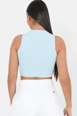 Top Court Cotele Logo Bleu Clair