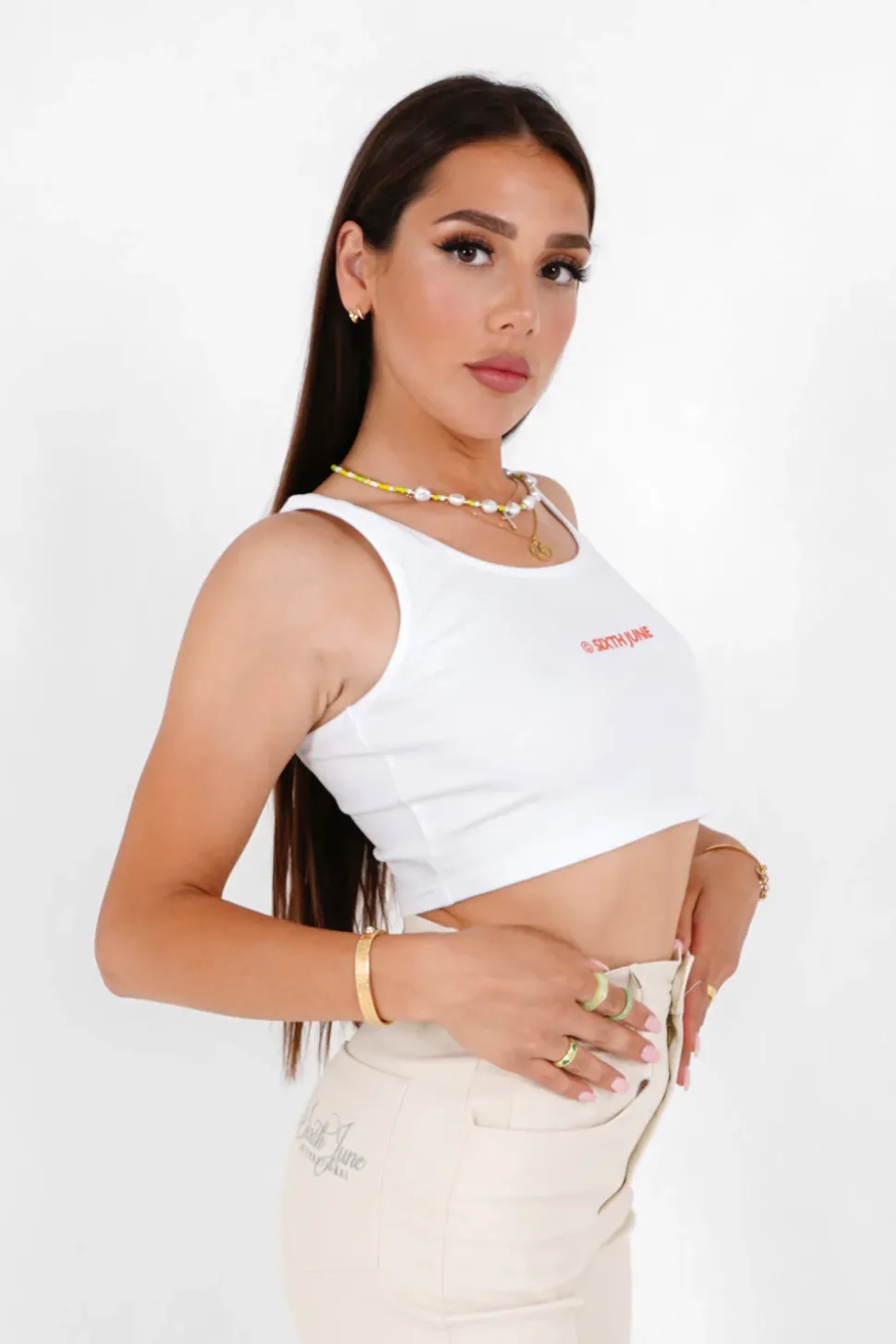 Top Court Logo Imprime Blanc