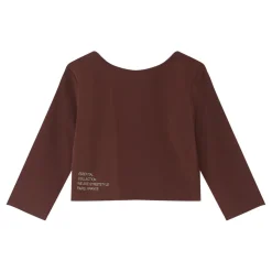 Top Court Logo Printe Manches 3/4 Marron