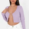 Top Court Ouverture Bijou Devant Violet Clair