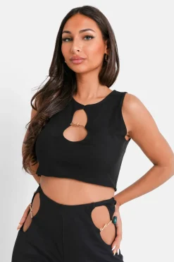 Top Court Ouverture Bijou Noir