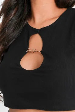 Top Court Ouverture Bijou Noir