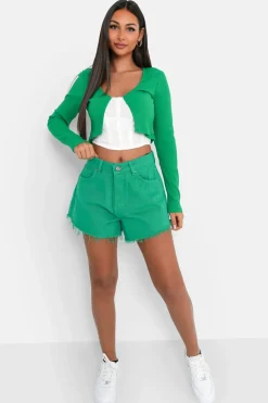 Top Court Ouverture Bijou Devant Vert