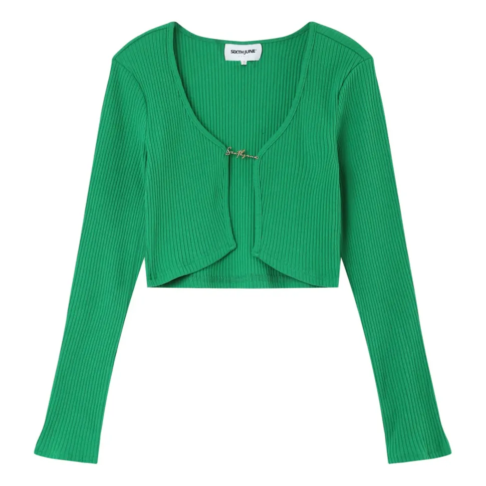 Top Court Ouverture Bijou Devant Vert