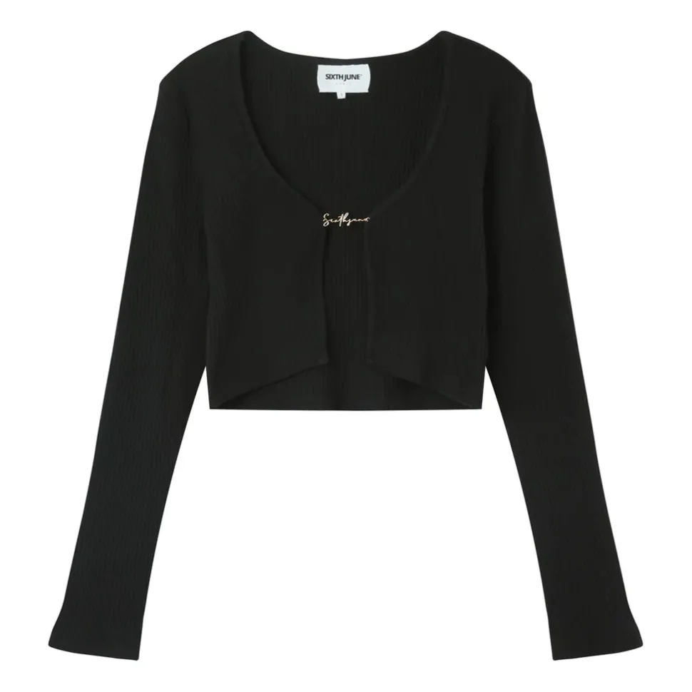 Top Court Ouverture Bijou Devant Noir
