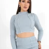 Top Couture Surfilee Bleu Clair