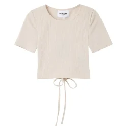 Top Manches Courtes Dos Nu Beige