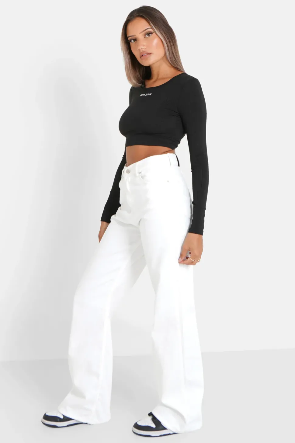 Top Manches Longues Dos Nu Noir
