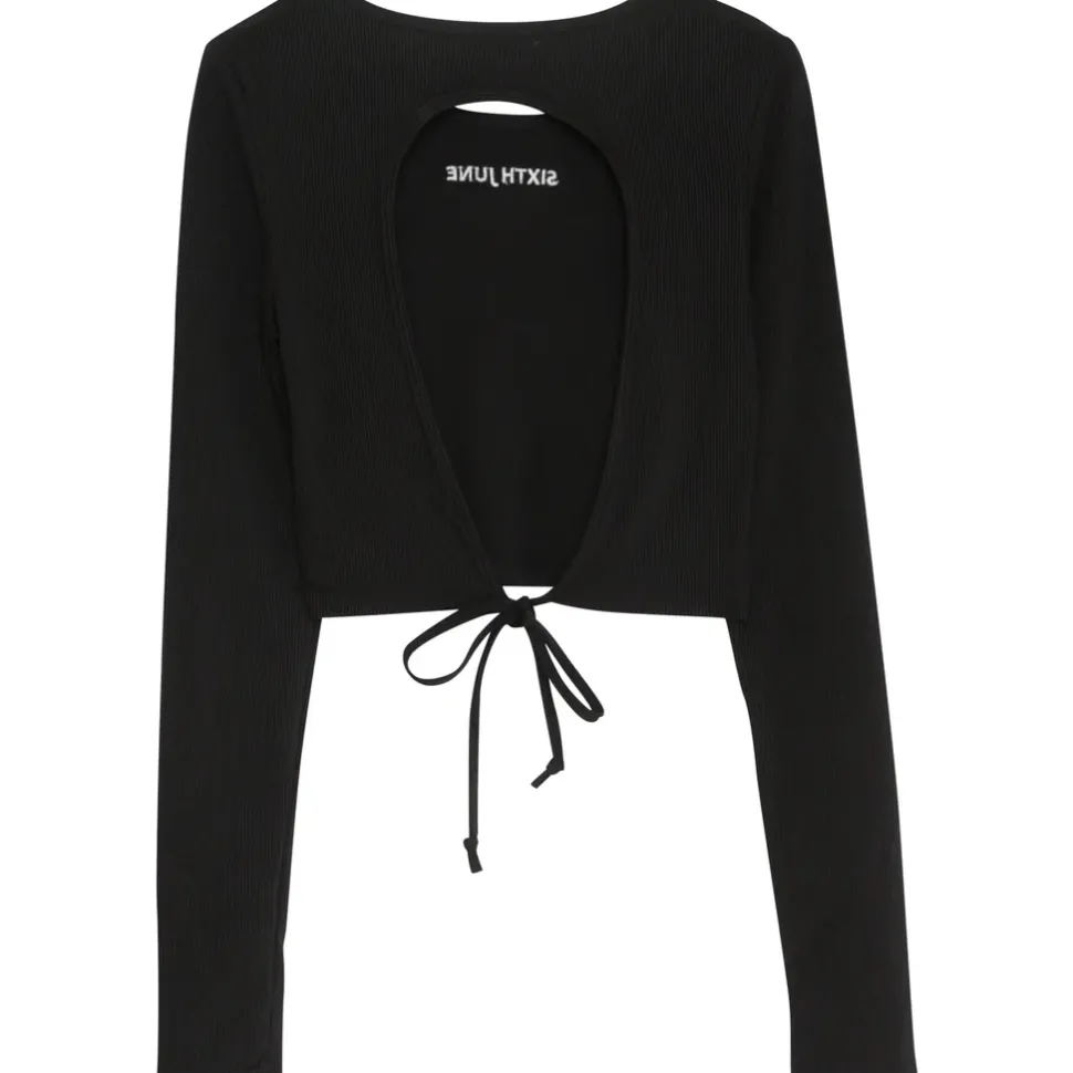 Top Manches Longues Dos Nu Noir