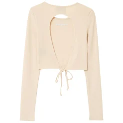 Top Manches Longues Dos Nu Beige Clair