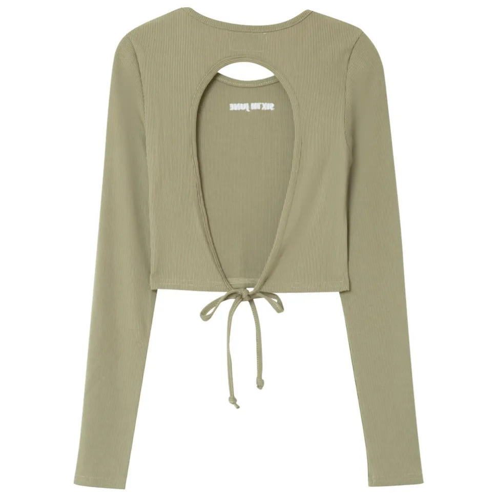 Top Manches Longues Dos Nu Vert