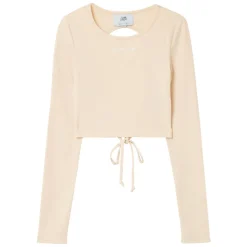Top Manches Longues Dos Nu Beige Clair