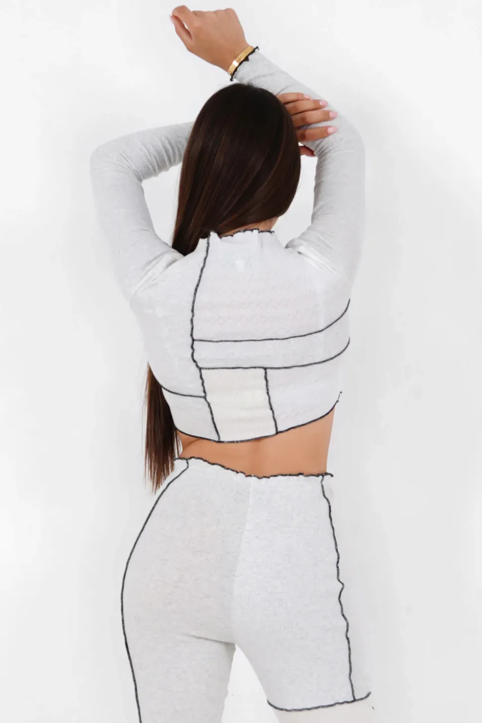 Top Manches Longues Multi Tissus Blanc