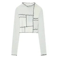 Top Manches Longues Multi Tissus Blanc