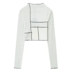 Top Manches Longues Multi Tissus Blanc