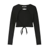 Top Manches Longues Ouverture Dos Noir