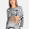 Top Psychedelique Cordons Noir