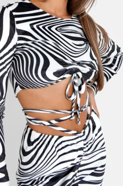 Top Psychedelique Cordons Noir