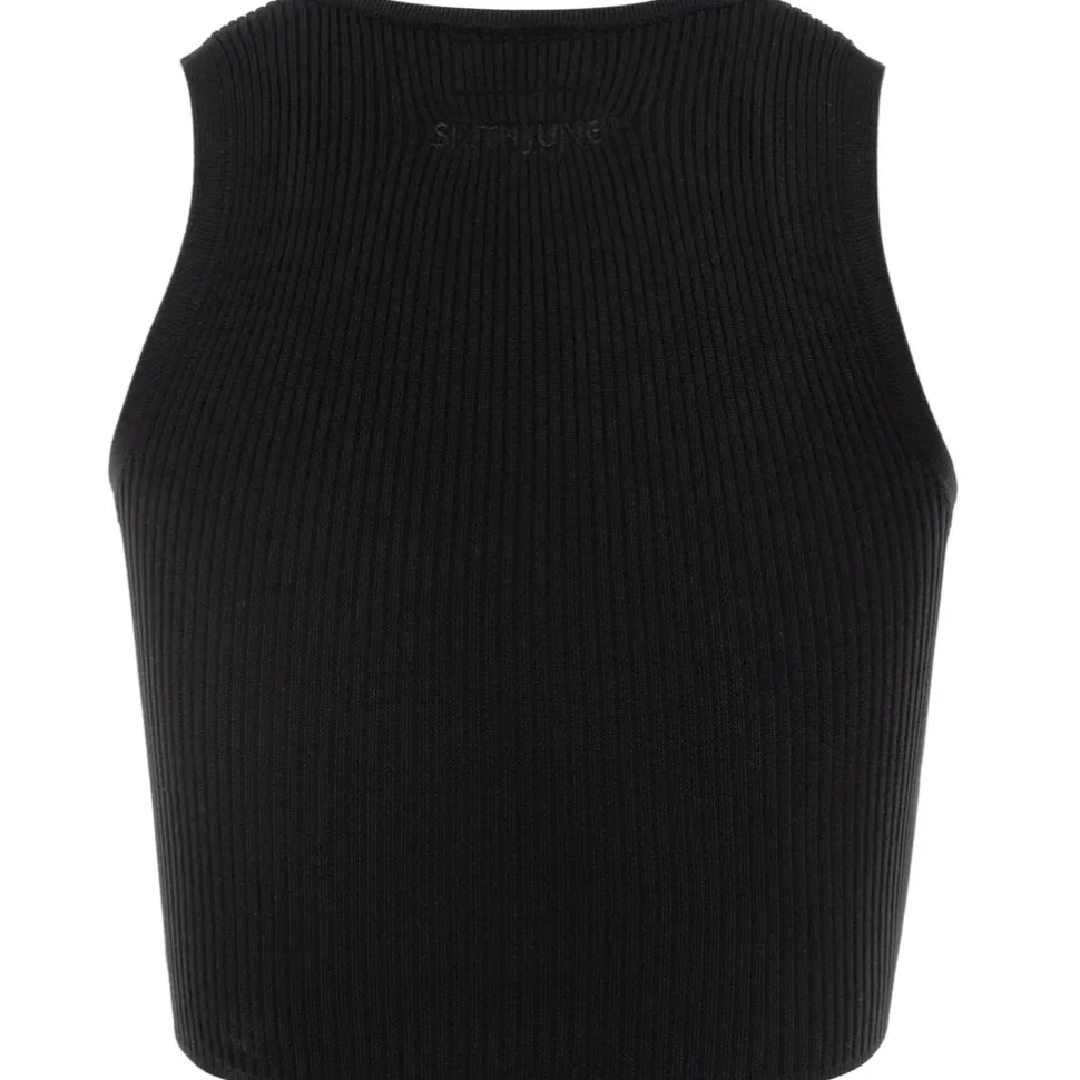 Top Sans Manches Cotele Noir